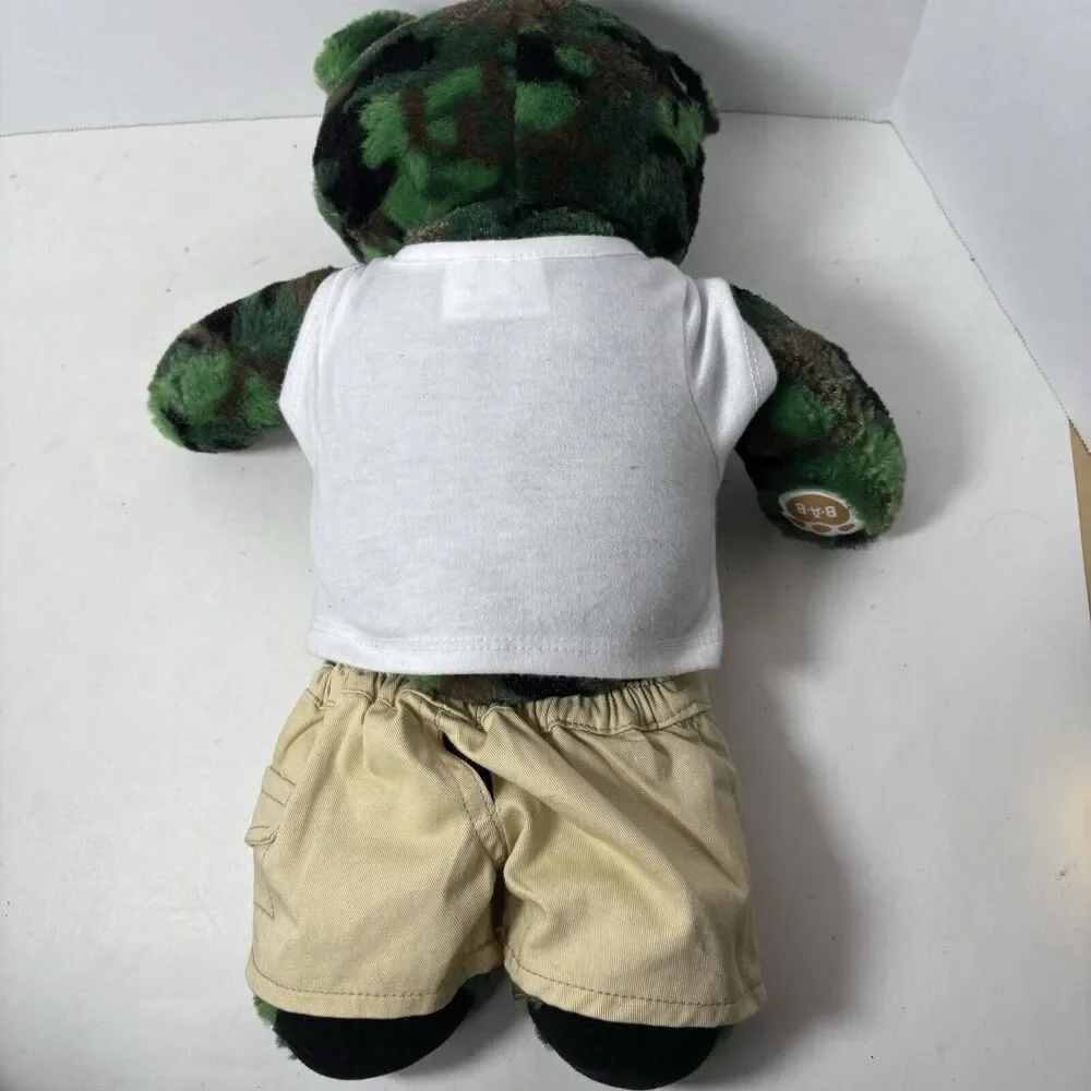 Build A Bear Camo Plush Bear With Shirt & Shorts 16